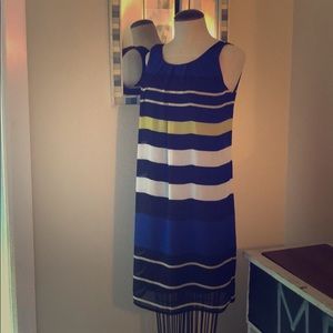 NewYork & Co XS Striped Sleeveless Sheath Dress